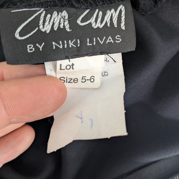 Vintage Zum Zum Prom Dress Maxi Gown 6 Black Pink Glam Goth 90s Y2K Floral Satin - Picture 10 of 11